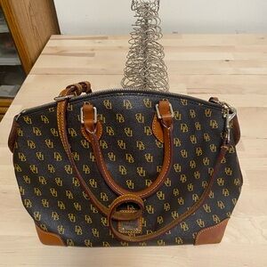 Dooney & Bourke Black and Tan Satchel